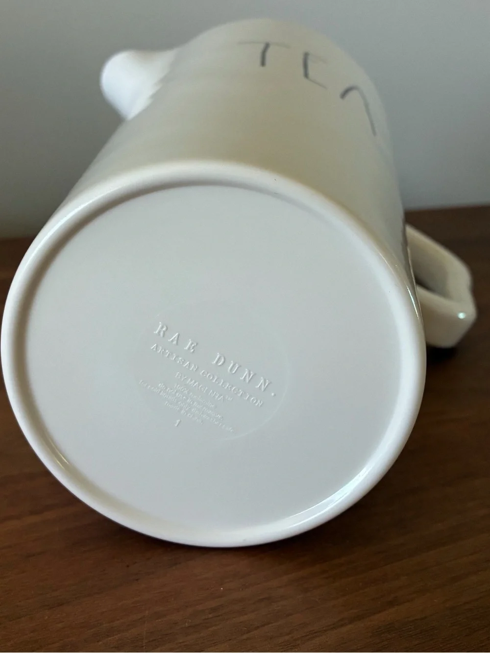 Rae Dunn TEA Melamine Pitcher White Farmhouse Cottage